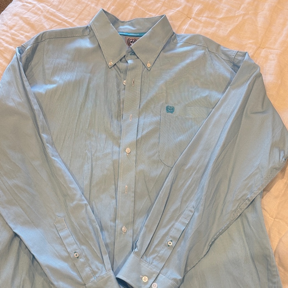 Cinch Men's Teal Western Button-Down Shirt
